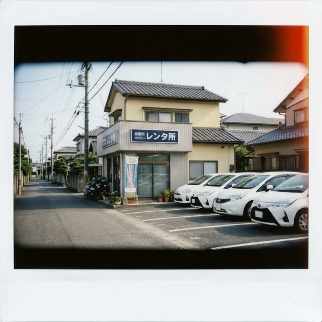 Van garé devant un magasin japonais traditionnel